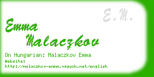 emma malaczkov business card